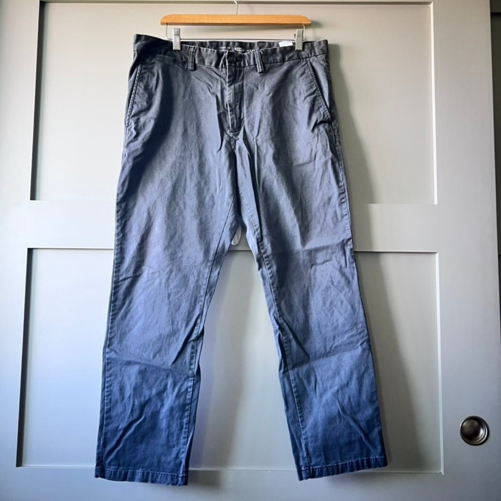 Old Navy Ultimate Slim Chino Pants Mens 36x30 Gray Stretch Cotton Twill Trousers